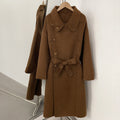 OFTBUY Elegant Double-sided Alpaca Wool Coat Female Long Belt Woolen Clothes Women New Autumn Winter Long Sleeve Cashmere Jacket