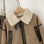 OFTBUY New Winter Clothing Woman's Fashion Thick Warm Faux Fur Shearling Jacket Coat Vintage Long Sleeve Belt Hem Jacket Female