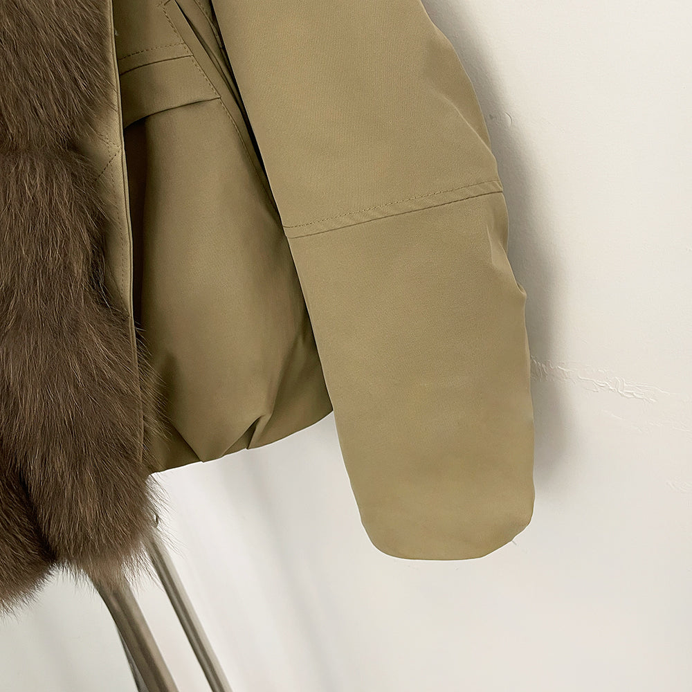 OFTBUY Women's Dcuk Down Coat with Big Real Fox Fur Collar New Winter Warm Thickened Clothing Female Natural Fur Puffer Jacket
