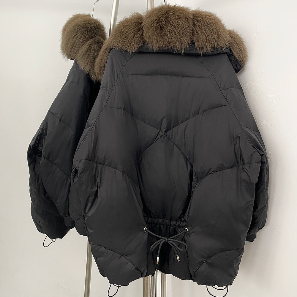 OFTBUY New Autumn Winter Thickened Warm Clothes Women Loose Big Real Fox Fur Goose Down Coat Female Natural Fur Puffer Jacket