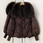 OFTBUY New Winter Loose Top Clothing Women Fashion Oversize Real Fox Fur Collar Duck Down Coat Female Natural Fur Puffer Jacket