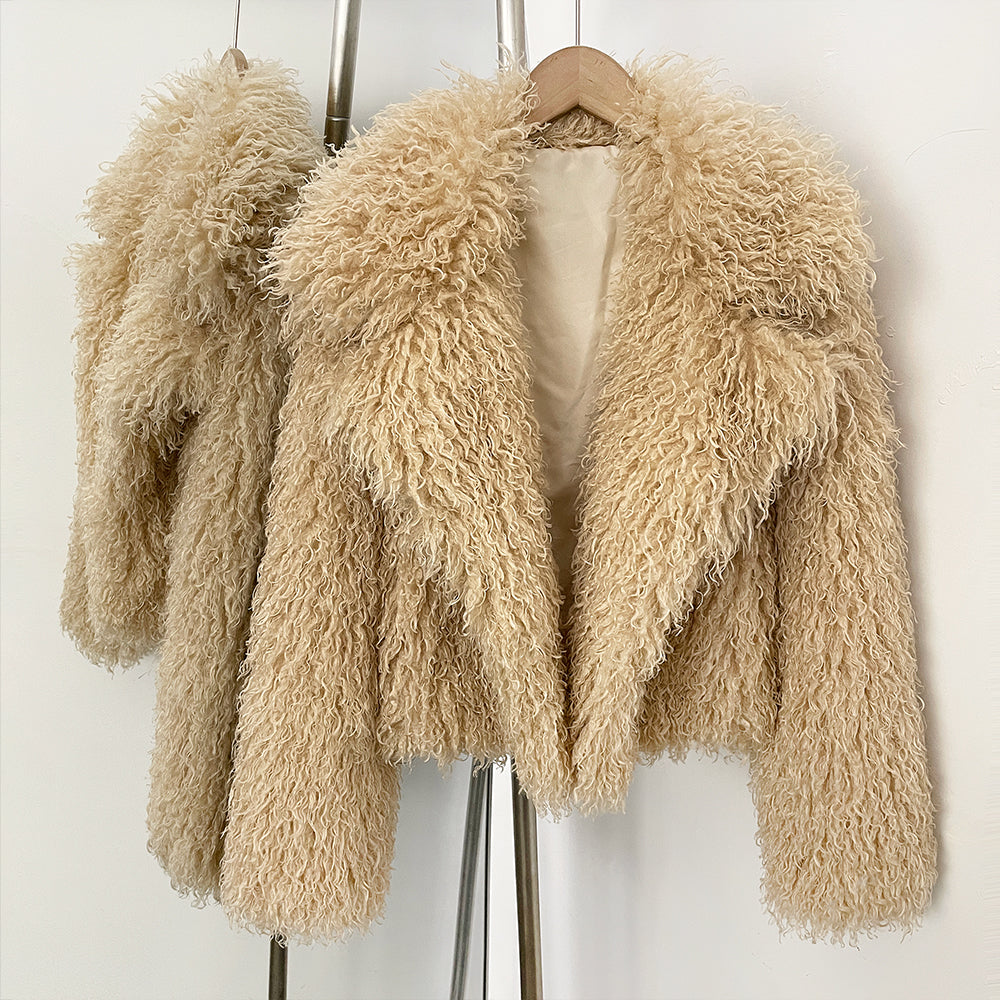 OFTBUY Warm Thicken Luxury Outerwear New Winter Clothes Female Women's Cozy Faux Mongolian Fur Short Coat Teddy Faux Fur Jacket