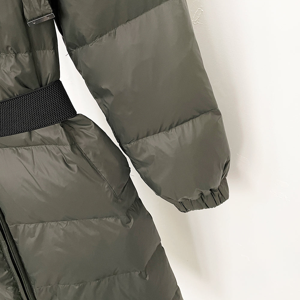 OFTBUY New Natural Thick Warm Duck Down Coat Female Long Winter Jacket Women Real Big Fox Fur Collar Belt Loose Puffer Parka