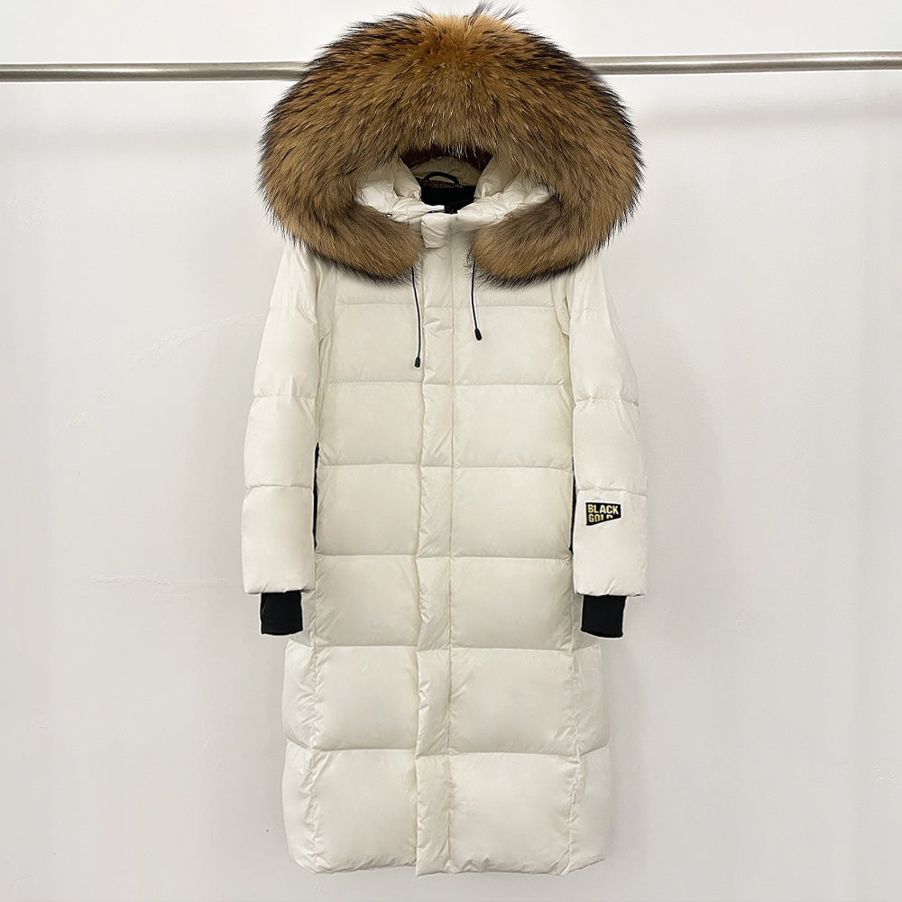 OFTBUY Winter Clothes Women Black Gold Goose Down Coat Big Real Raccoon Fur Collar Overcoat Real Fox Fur Puffer Jacket Female