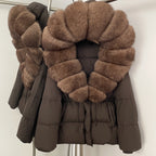 OFTBUY Big Real Fox Fur Collar Duck Down Coat Female New Winter Hooded Warm Down Clothes Women Natural Raccoon Fur Puffer Jacket