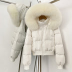 OFTBUY New Winter Short Hooded Top Down Clothes Women Fashion Natural Fox Fur Duck Down Coat Thickened Warm Puffer Jacket Female