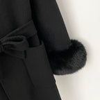 OFTBUY New Autumn Winter Top Clothes Women Fashion Warm Long Belt Wool Coat Female Natural Fox Fur Cashmere Woolen Jacket