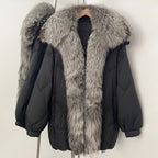 OFTBUY New Autumn Winter Thickened Warm Clothes Women Loose Big Real Fox Fur Goose Down Coat Female Natural Fur Puffer Jacket