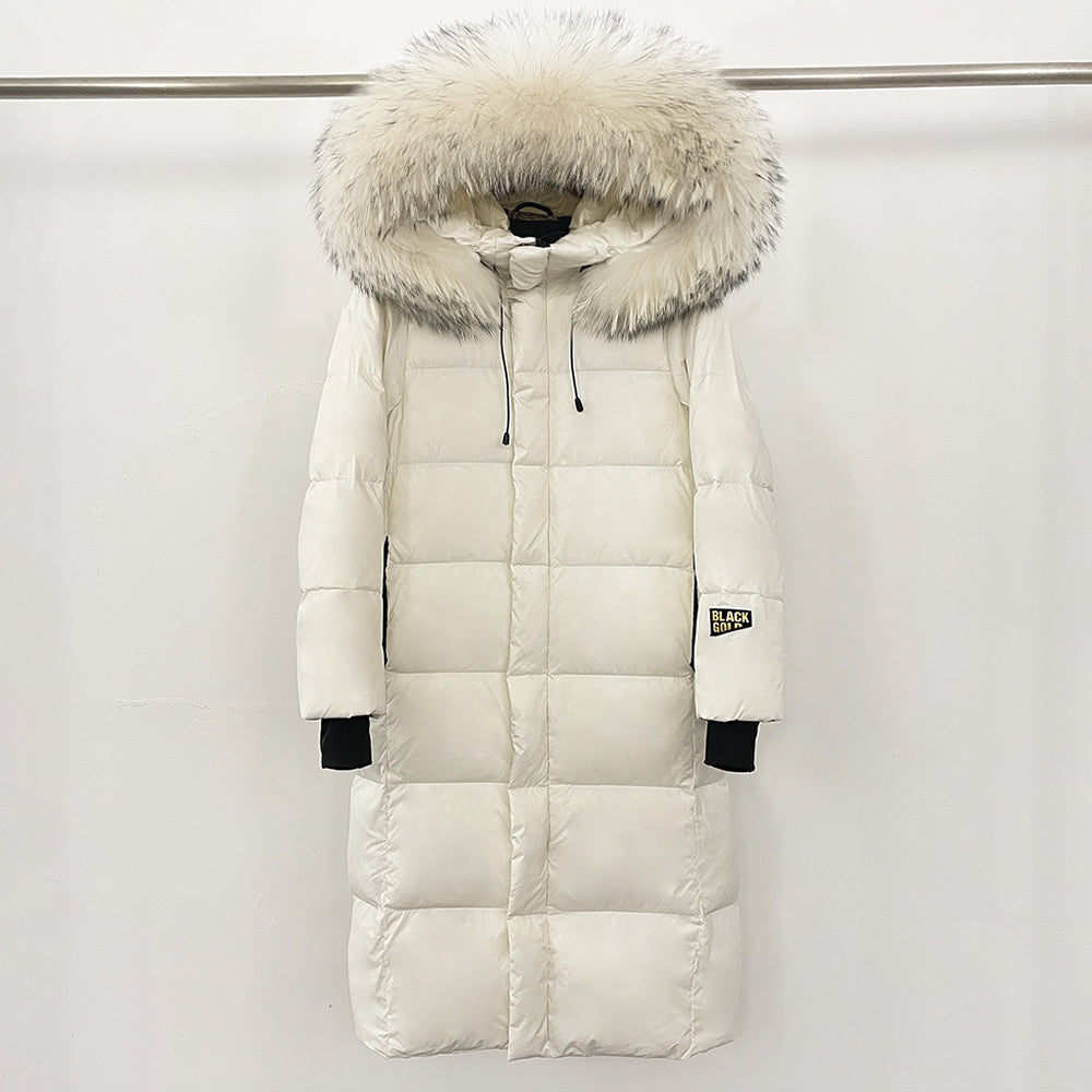 OFTBUY Winter Clothes Women Black Gold Goose Down Coat Big Real Raccoon Fur Collar Overcoat Real Fox Fur Puffer Jacket Female