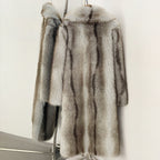 OFTBUY Luxury Long-Line Notch Lapel Faux Fur Coat - Elegant Winter Vegan Fur Overcoat
