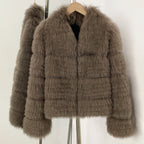 OFTBUY New Autumn Winter Clothes Women Fashion Warm Thick Real Fox Fur Jacket Female Luxury Long Natural Fur Coat Streetwear