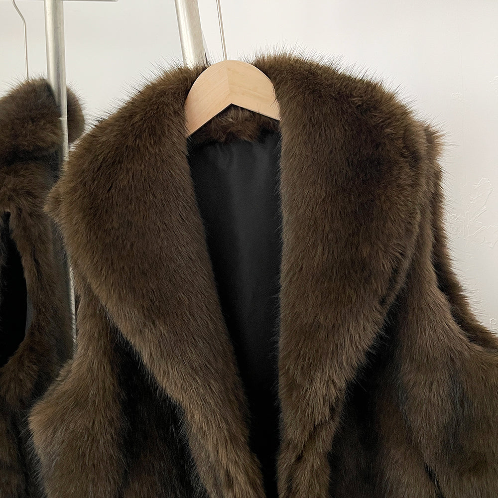 OFTBUY New Autumn Winter Clothes Women Thick Warm Artificial Fur Vest Coat Lapel Faux Fur Sleeveless Waistcoat Fake Fur Jakcet Female