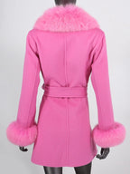 OFTBUY Double-sided Wool Coat Female New Autumn Winter Real Fox Fur Clothes Women Detachable Fur Cuffs Woolen Cashmere Jacket