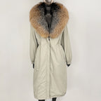 OFTBUY New Zipper Autumn Winter Clothes Women Natural Fox Fur Collar Goose Down Coat Long Warm Thickened Real Fur Puffer Jacket
