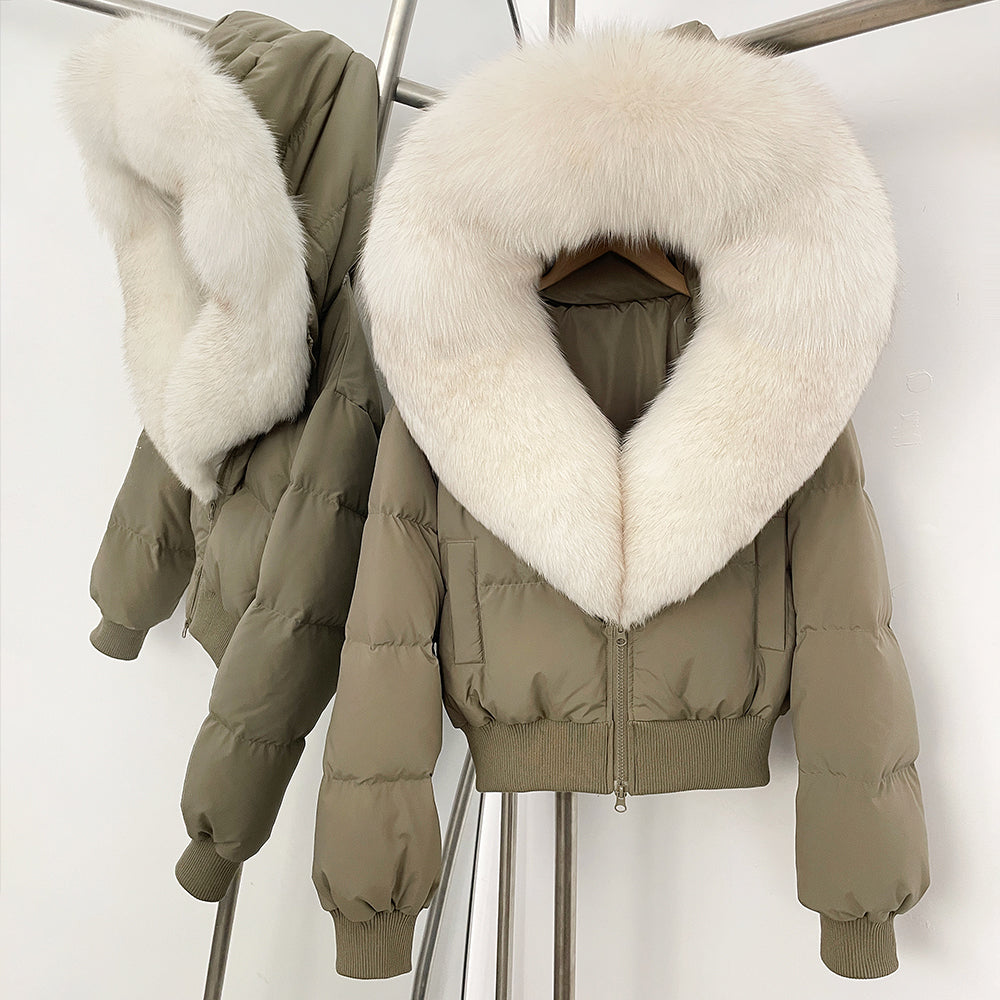 OFTBUY New Warm Thickened Autumn Winter Coat Women Short Real Fox Fur Duck Down Clothes for Women Natural Fur Puffer Coat Female