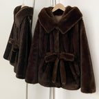 OFTBUY Wholesale Hooded Belt Faux Fur Coat Female Thickened Warm Fluffy Fake Fur Jacket Women New Winter Long Sleeve Fur Clothes Female