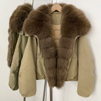 OFTBUY Women's Dcuk Down Coat with Big Real Fox Fur Collar New Winter Warm Thickened Clothing Female Natural Fur Puffer Jacket