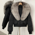 OFTBUY Knit Cuff Short Real Fox Fur Collar Duck Down Coat Female New Autumn Winter Clothes Women Genuine Fur Puffer Jacket