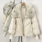 OFTBUY New Winter Loose Top Clothing Women Fashion Oversize Real Fox Fur Collar Duck Down Coat Female Natural Fur Puffer Jacket