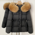 OFTBUY Hooded Long Sleeves Real Fur Duck Down Coat Female New Autumn Winter Warm Clothes Women Natural Fox Fur Puffer Jacket