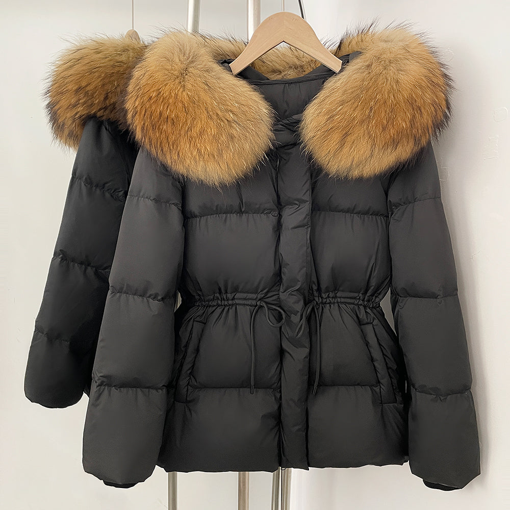 OFTBUY Hooded Long Sleeves Real Fur Duck Down Coat Female New Autumn Winter Warm Clothes Women Natural Fox Fur Puffer Jacket