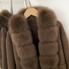 OFTBUY New Autumn Warm Winter Woolen Clothes Outerwear Women's Wool Coat with Real Fox Fur Trim Luxury Jacket with Natural Fur