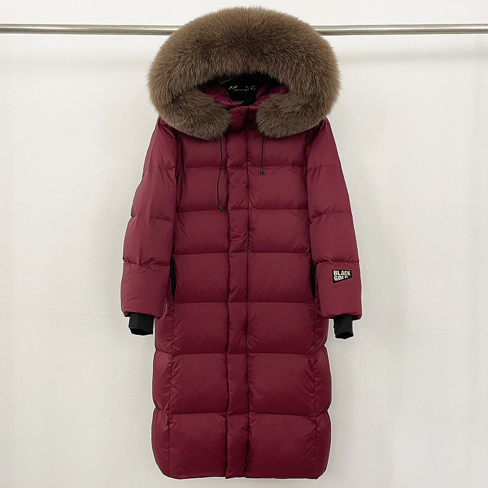OFTBUY Winter Clothes Women Black Gold Goose Down Coat Big Real Raccoon Fur Collar Overcoat Real Fox Fur Puffer Jacket Female