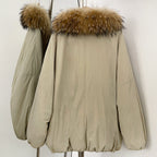 OFTBUY Loose Thick Warm Goose Down Coat Female New Winter Japanese Style Outfit Top Clothes Women Natural Fox Fur Puffer Jacket