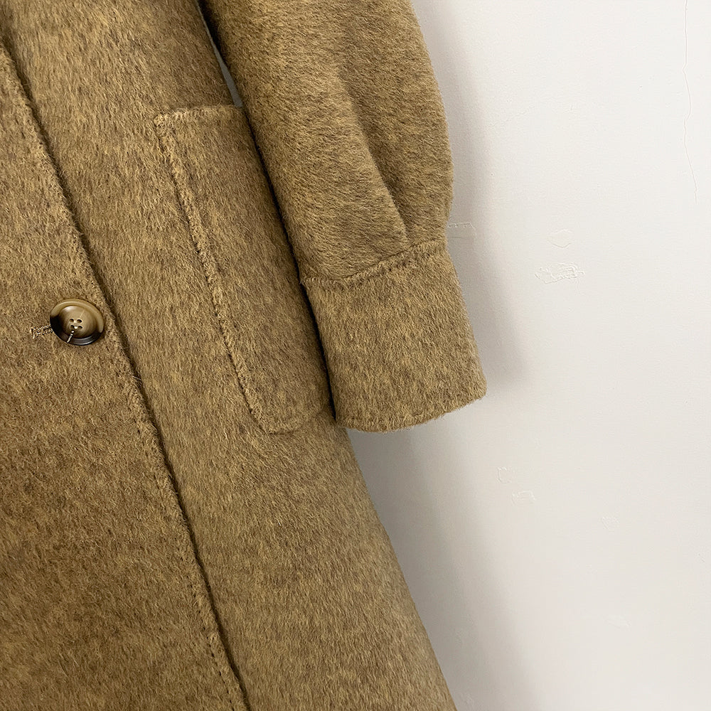 OFTBUY Warm Cashmere Wool Jacket Long Double-breasted Double-sided Woolen Coat Female New Autumn Winter Lapel Top Clothes Women