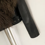 OFTBUY New Autumn Winter Clothes Women Fashion Warm Short Faux Leather Jacket Female Luxury Real Mongolia Sheep Fur Collar Coat