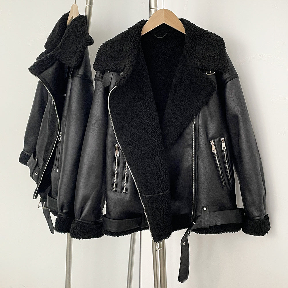 OFTBUY Warm Thick Double-sided Long-sleeved Suede Jacket Clothing Autumn Winter New in Coat and Jacket European-style Women's