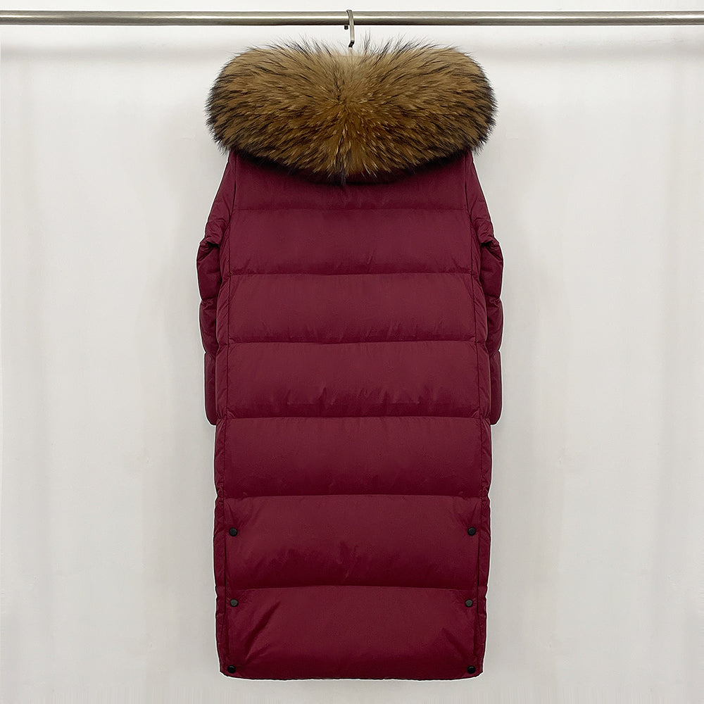 OFTBUY Winter Clothes Women Black Gold Goose Down Coat Big Real Raccoon Fur Collar Overcoat Real Fox Fur Puffer Jacket Female