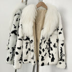 OFTBUY Thick Warm Real Rabbit Fur Jacket New Winter Top Clothes Women Long Sleeve Fox Fur Coat Luxury Style Streetwear Lady