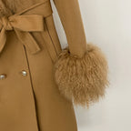 OFTBUY Fashion Natural Mongolia Sheep Fur Wool Jacket New Autumn Winter Clothes Women Lady Warm Long Real Fur Woolen Coat Female