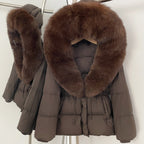 OFTBUY Big Real Fox Fur Collar Duck Down Coat Female New Winter Hooded Warm Down Clothes Women Natural Raccoon Fur Puffer Jacket