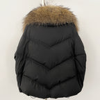 OFTBUY New Winter Large Real Raccoon Fur Puffer Coat Women Knit Sleeve White Duck Down Jacket Female Oversize Feather Down Parka