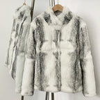OFTBUY New Autumn Winter Clothes Women Hot Sales Natural Rabbit Fur Jacket Female Fashion Short Thick Warm Real Fur Coat