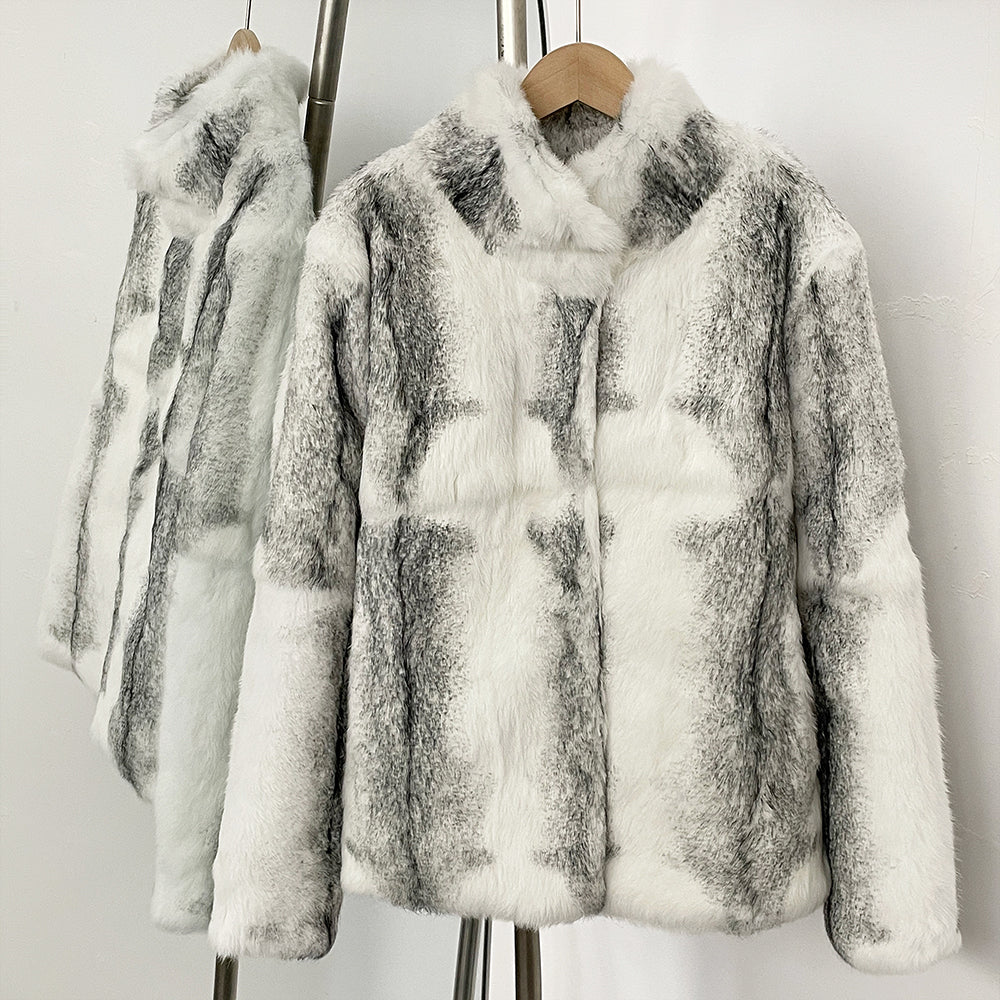 OFTBUY New Autumn Winter Clothes Women Hot Sales Natural Rabbit Fur Jacket Female Fashion Short Thick Warm Real Fur Coat