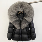 OFTBUY Big Real Fox Fur Coat Autumn Winter Clothes Women Warm Natural Fur White Goose Duck Jacket Female Hooded Puffer Jacket