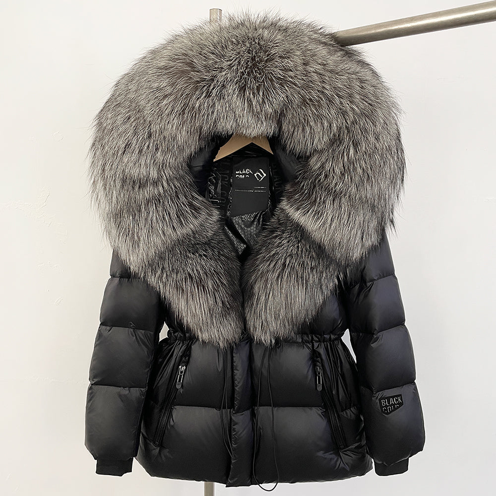 OFTBUY Big Real Fox Fur Coat Autumn Winter Clothes Women Warm Natural Fur White Goose Duck Jacket Female Hooded Puffer Jacket