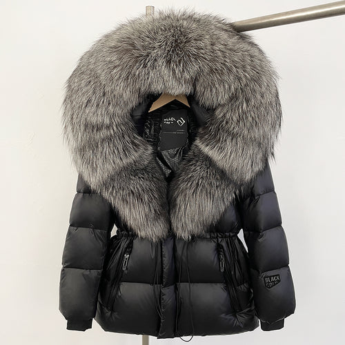OFTBUY Big Real Fox Fur Coat Autumn Winter Clothes Women Warm Natural Fur White Goose Duck Jacket Female Hooded Puffer Jacket