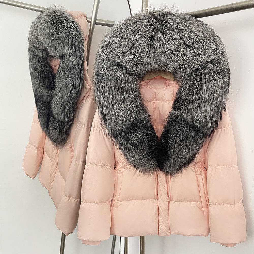 OFTBUY Big Real Fox Fur Collar Duck Down Coat Female New Winter Hooded Warm Down Clothes Women Natural Raccoon Fur Puffer Jacket