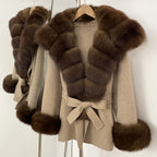 OFTBUY Luxury Real Fox Fur 100% Wool Coat Female New Autumn Winter Warm Woolen Clothes Women Long Sleeves Cashmere Woolen Jacket