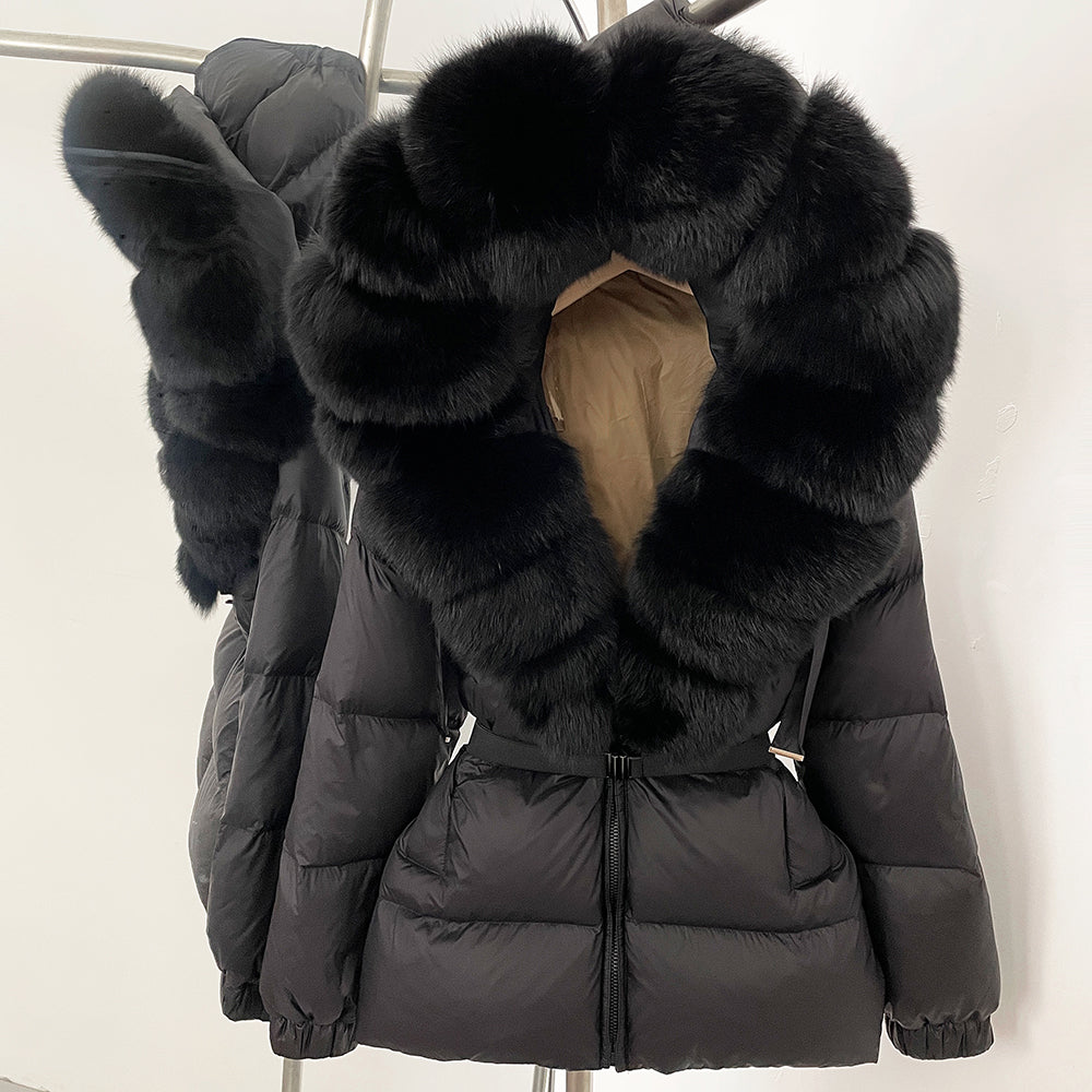 OFTBUY New Winter Clothing Puffer Jacket Women Parkas Waterproof Real Fox Fur Hooded Thick Warm 90% White Duck Down Coat Female