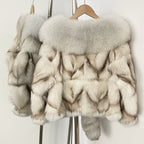 OFTBUY New Arrival Women Real Natural Fox Fur Coats Autumn Winter Wholeskin Fox Fur Short Jacket Warm Real Fox Fur Overcoats