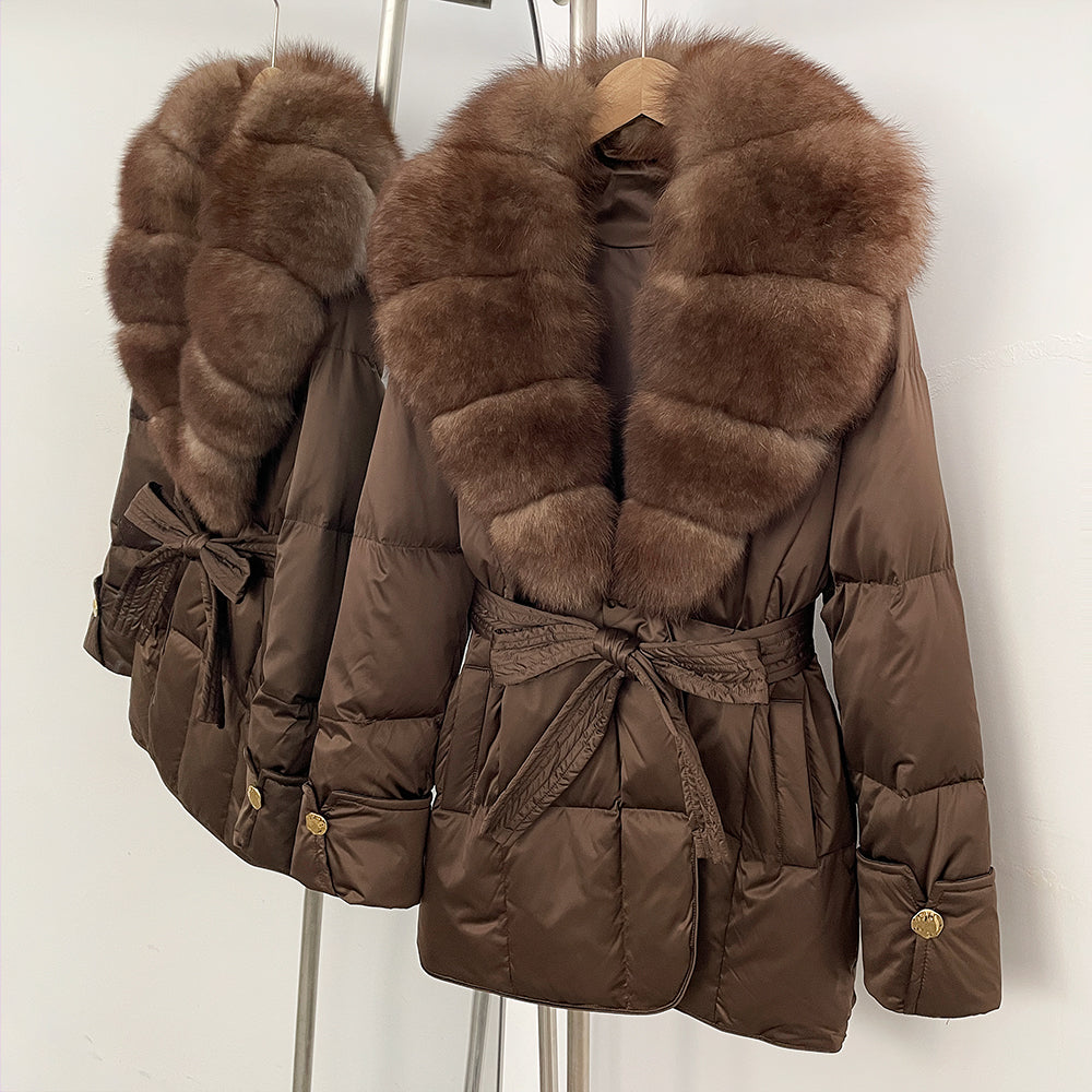 OFTBUY New Women's Winter Down Jacket Real Fox Fur Outer Clothes Female Luxury Duck Down Jacket Feather Coats and Parkas