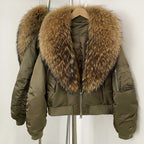 OFTBUY Short Thickened Warm Puffer Jacket Female New Autumn Winter Real Fox Fur Collar Clothes Women Natural Fur Duck Down Coat