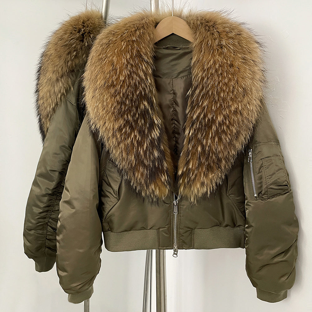 OFTBUY Short Thickened Warm Puffer Jacket Female New Autumn Winter Real Fox Fur Collar Clothes Women Natural Fur Duck Down Coat