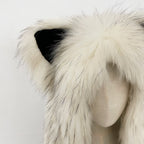 OFTBUY Thick Warm Cute Animal Natural Raccoon Fur Hat Scarf Women New Winter Windproof Cycling Caps Real Fur Muffler Female