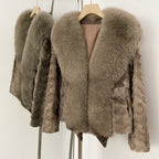 OFTBUY Short Thickened Warm Real Mink Fur Coat Female New Winter Top Clothing Women Natural Fox Fur Fluffy Outerwear Jacket Lady